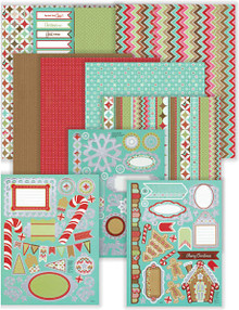 Hot Off The Press GINGERBREAD FOIL CHRISTMAS Artful Card Kit 7265