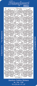 Starform Doodle Butterflies 1188 Gold Peel Stickers Outline