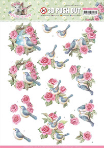 Find It Trading Amy Design Spring is Here Punchout Sheet-Birds & Roses