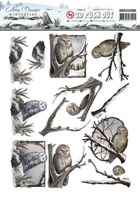 Amy Design Wintertide Winter OWLS 3-D Push Out Paper Tole Die Cut SB10128