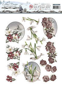 Amy Design Wintertide Winter Flowers 3-D Push Out Paper Tole Die Cut SB10126