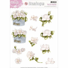 Find it Trading Romance White Roses Precious Marieke Punchout Sheet, Multicolor