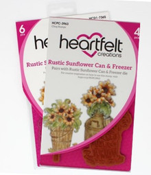 Bundle- Heartfelt Creations Rustic Sunflower Can & Freezer Stamp Die Set