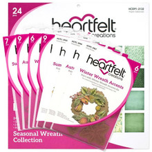 Heartfelt Creations Seasonal Wreath Collection Bundle Includes Paper Pad, 4 dies, and 3 stamps (No Pink Bag)