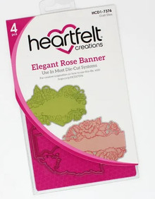 Heartfelt Creations Elegant Rose Banner Dies and stamps