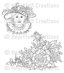Heartfelt Creations Raindrops on Rosettes PreCut Stamp Set HCPC3585