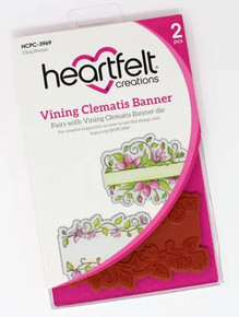 Heartfelt Creations Cling Rubber Stamp Set - Vining Clematis Banner