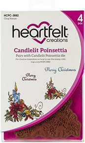 Heartfelt Creations Cling Rubber Stamp Set-Candlelit Poinsettia