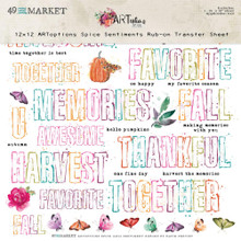 49 and Market- ARToptions- Spice 12x12 Sentiments Rub-on Transfer Set