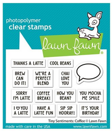 Lawn Fawn Tiny Sentiments Coffee Clear Stamps