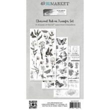 49 and Market- Color Swatch Charcoal Rub-on Transfer Set