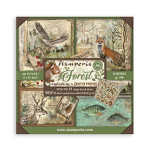 Stamperia- 12"X12" Single-Faced Paper Maxi Pad 22/Pkg- Forest includes 16 prints + 6 Grass Paper