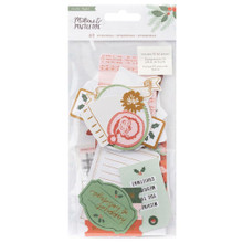 American Crafts- Mittens & Mistletoe- Journaling Ephemera W/Gold Foil Accents