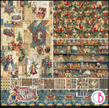 Ciao Bella 12"x 12" Patterns Paper Pad- 8 Double-sided papers- Toy Shop
