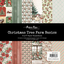 Paper Rose- 6x6" Paper Collection - Christmas Tree Farm Basics