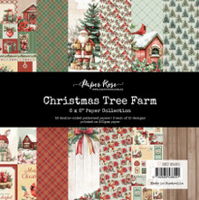 Paper Rose- 6x6" Paper Collection - Christmas Tree Farm