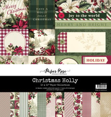 Paper Rose 12x12 Paper Collection - Christmas Holly