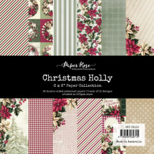 Paper Rose- 6x6" Paper Collection - Christmas Holly