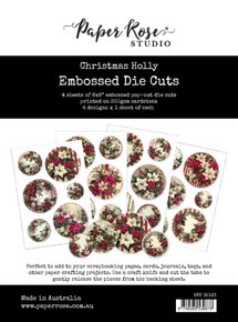 Paper Rose- 6x8" Quick Cards Die Cuts- Christmas Holly