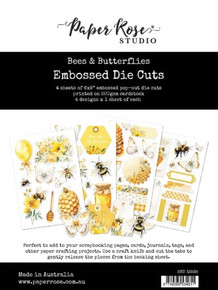 Paper Rose- Embossed Die Cut - Bees & Butterflies