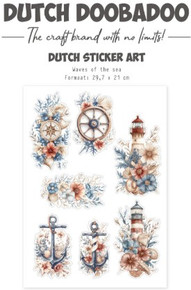 Dutch Doobadoo- A4 Transparent Stickers- Waves of the Sea