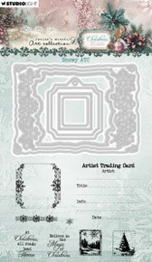 Studio Light- Jenine's Mindful Art Collection- Christmas Blush- Snowy ATC Cutting Die & Stamp Set