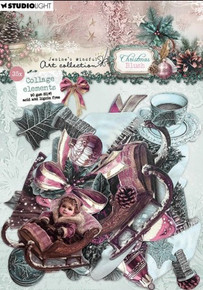 Studio Light- Jenine's Mindful Art Collection- Christmas Blush- Collage Elements