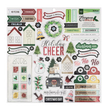 American Crafts Evergreen and Holly Chipboard Stickers