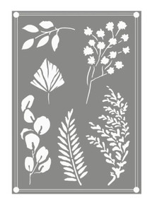 Couture Creations - Earthy Delights Mixed Leaves Stencil 2