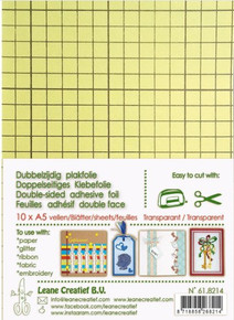 Leane Creatief Double Sided Transparent Adhesive Foil 21X15cm - 10 A5 Sheets