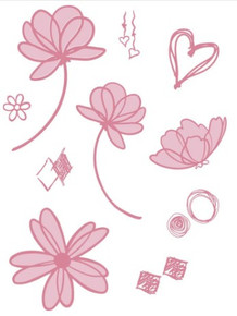 Couture Creations Layered Florals Stamp Set