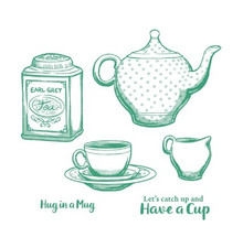 Couture Creations- Photopolymer Stamp Set 6pc- Earl Grey