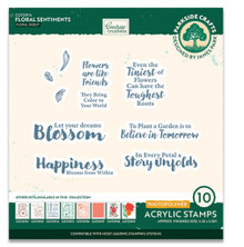Couture Creations- Acrylic Photopolymer Stamp Set 10pc- Floral Sentiments