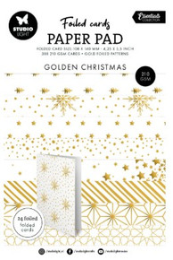 Studio Light Foiled Cards Paper Pad- Golden Christmas 24sh