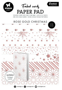 Studio Light Foiled Cards Paper Pad- Rose Gold Christmas 24sh