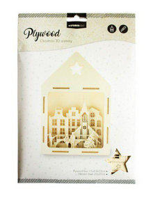 Studio Light- Plywood Christmas 3D Scenery 5.9x1.8x8.7in- City Shopping