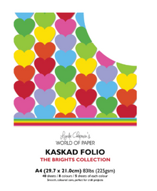 Kaskad Folio Brights Collection A4 225gsm Coloured Core Cardstock 40 sheets