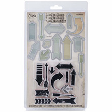Sizzix Framelits Dies with Clear Stamps by Tim Holtz, Here and There