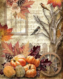 Decoupage Queen- November A4 Rice Paper - 1 Sheet