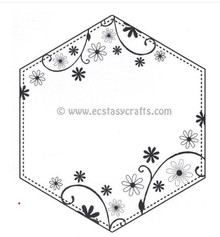 Creative Expressions- Sentimentally Yours from Phill Martin- Dainty Daisies Large Stitched Hexagon Frame Pre Cut Stamp