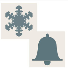 Creative Expressions- Sentimentally Yours from Phill Martin- Aperture Stencils Snowflake & Bell