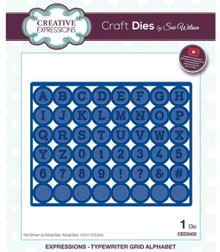 Creative Expressions- Sue Wilson- Expressions Collection- Typewriter Grid Alphabet Die