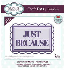 Creative Expressions- Sue Wilson- Block Sentiments- Just Because Craft Die