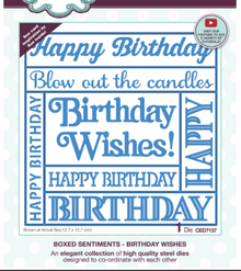 Creative Expressions- Sue Wilson- Boxed Sentiments- Birthday Wishes Craft Die