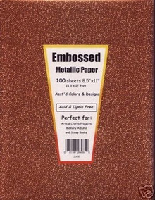 12pc Embossed Metallic Papers 26412 Assorted Styles 8.5x11