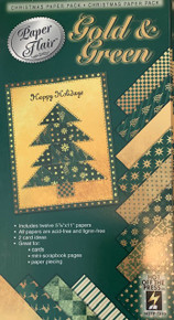 Gold & Green Christmas Paper Pack Perfect for Iris Folding & Other Cards