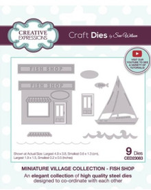 Creative Expressions- Sue Wilson- Miniature Village Collection- Fish Shop Craft Die