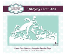 Creative Expressions- Paper Cuts Collection- Penguins Sledding Edger Craft Die