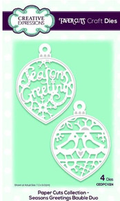Creative Expressions- Paper Cuts Collection- Seasons Greetings Bauble Duo