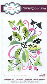 Creative Expressions- Paper Cuts Cut & Lift Collection- Holly Berries Craft Die
